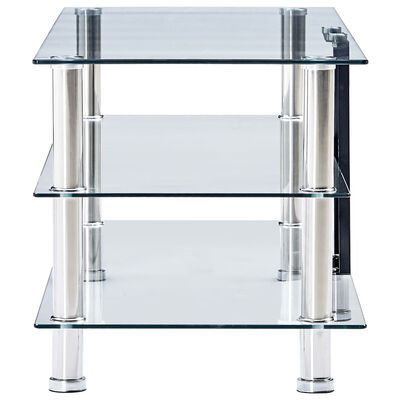 vidaXL TV Stand Transparent 150x40x40 cm Tempered Glass