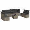 vidaXL 9 Piece Garden Sofa Set with Cushions Grey Poly Rattan