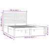 vidaXL Bed Frame without Mattress Black 150x200 cm King Size Solid Wood