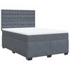 vidaXL Box Spring Bed with Mattress Dark Grey Queen Velvet