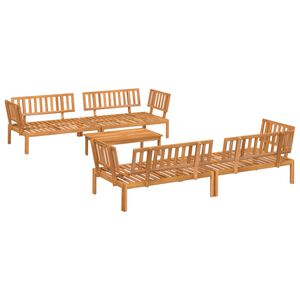 vidaXL Pallet Sofa Set | Natural Wood | Solid Acacia wood | Standard | Modular