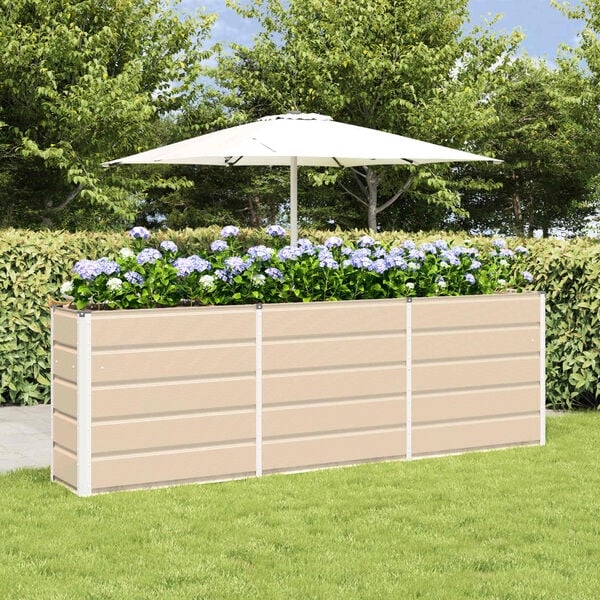 vidaXL Planter Ivory 240 x 40 x 75 cm Steel