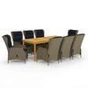 vidaXL 9 Piece Garden Dining Set Brown