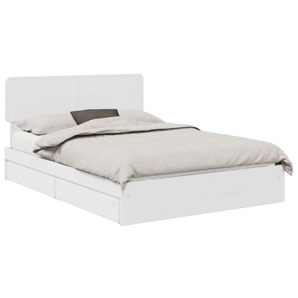 vidaXL Storage Bed with Headboard White 150 x 200 cm Engineered Wood