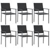 vidaXL 7 Piece Garden Dining Set Poly Rattan and Steel