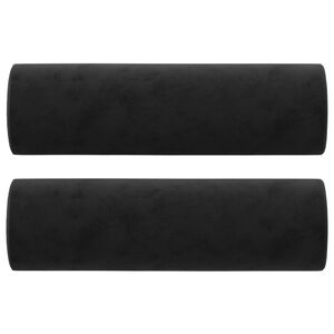vidaXL Throw Pillows 2 pcs Black Diameter 15x50 cm Velvet