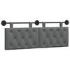 vidaXL Hanging Headboard Wall-mounted Dark Grey 150 x 55 x 7 cm Fabric