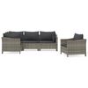 vidaXL 5 Piece Garden Lounge Set with Cushions Grey Poly Rattan