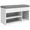 vidaXL Shoe Bench | White | Engineered wood, Polyester | Shoe Bench