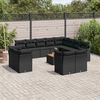 vidaXL 13 Piece Garden Sofa Set with Cushions Black Poly Rattan