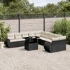 vidaXL 11 Piece Garden Sofa Set with Cushions Black Poly Rattan