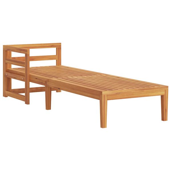 vidaXL Sun Lounger with 1 Armrest Cream White Solid Acacia Wood