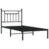 vidaXL Metal Bed Frame without Mattress with Headboard Black 90x190cm
