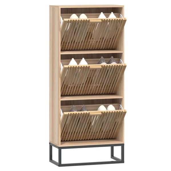 vidaXL Shoe Cabinet 52x25x120 cm Engineered Wood