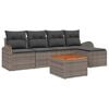vidaXL Garden Sofa Set with Storage 6 pcs Grey Poly Rattan