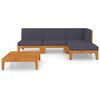 vidaXL 5 Piece Garden Lounge Set with Cushions Solid Acacia Wood