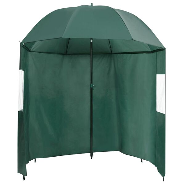 vidaXL Fishing Umbrella Green 220x185 cm