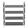 vidaXL Shoe Rack with 4 Shelves Metal and Non-woven Fabric Black