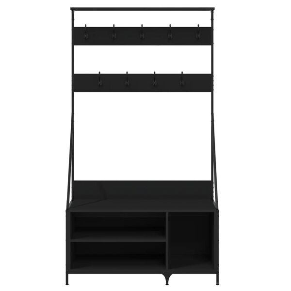 vidaXL Clothes Rack with Shoe Storage Black 100x41x184 cm