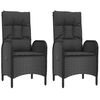 vidaXL Outdoor Chairs 2 pcs Poly Rattan Black