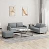 vidaXL 3 Piece Sofa Set with Cushions Light Grey Fabric