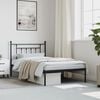 vidaXL Metal Bed Frame without Mattress with Headboard Black 107x203cm