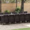 vidaXL Garden Dining Set with Cushions with Cushion 17 pcs Brown PP