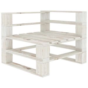 vidaXL Pallet Sofa | White | Pinewood | Regular | Modular | Pallet Sofa