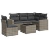 vidaXL 6 Piece Garden Sofa Set with Cushions Grey Poly Rattan