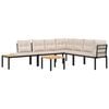 vidaXL Garden Bench Set with Cushions 5 pcs Black Powder-coated Steel