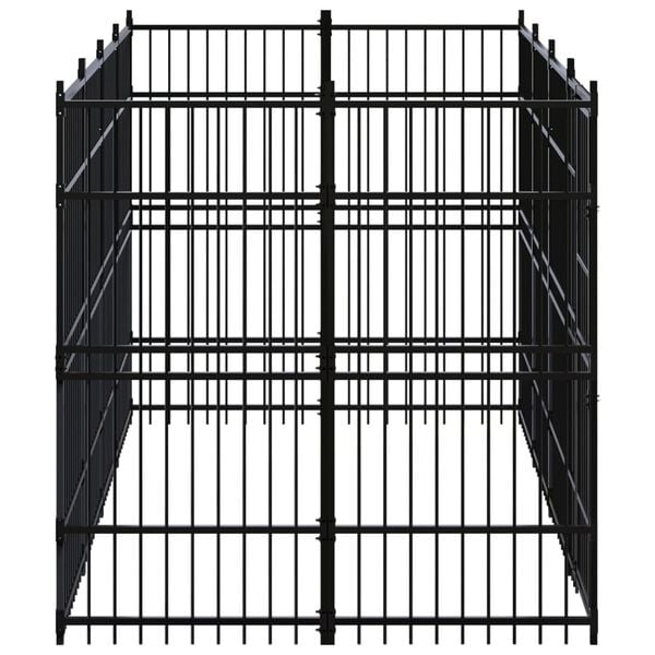 vidaXL Outdoor Dog Kennel Steel 7.37 m&sup2;