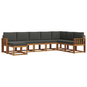 vidaXL Outdoor Sofa Set 8 pcs Natural and Anthracite