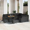 vidaXL Garden Sofa Set with Cushion 12 pcs Black 90 x 55 x 71 cm