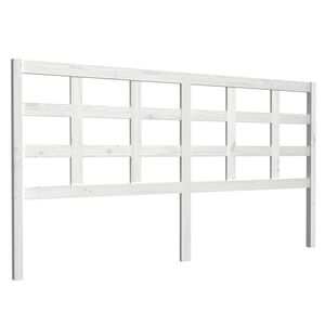 vidaXL Bed Headboard | White | Solid Pine Wood | Large | Decorative Inlays