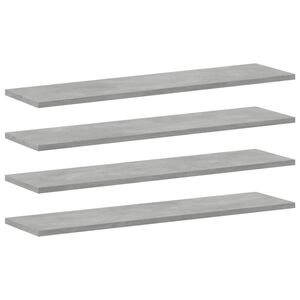 vidaXL Bookshelf Boards 4 pcs Concrete Grey 80x20x1,5 cm Engineered Wood