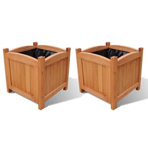 vidaXL Raised Bed | Set of 2 | Natural Wood | Solid wood | 30x30 cm | Durable