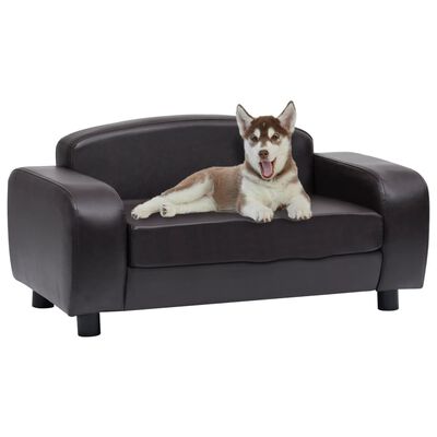 vidaXL Dog Sofa Brown 80x50x40 cm Faux Leather