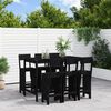 vidaXL 7 Piece Garden Bar Set Black Solid Wood Pine