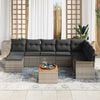vidaXL Garden Sofa Set with Storage 9 pcs Grey Poly Rattan