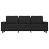 vidaXL 3-Seater Sofa with Footstool Black 180 cm Fabric