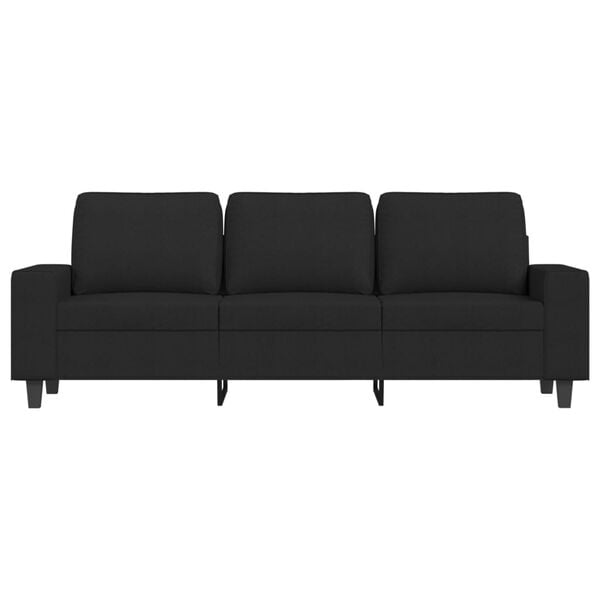 vidaXL 3-Seater Sofa with Footstool Black 180 cm Fabric
