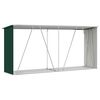 vidaXL Garden Log Storage Shed Galvanised Steel 330x84x152 cm Green