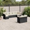 vidaXL 9 Piece Garden Sofa Set with Cushions Black Poly Rattan