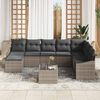 vidaXL Garden Sofa Set with Cushion 8 pcs Light Grey Poly Rattan