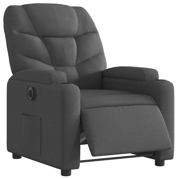 vidaXL Electric Recliner Chair Dark Grey Fabric