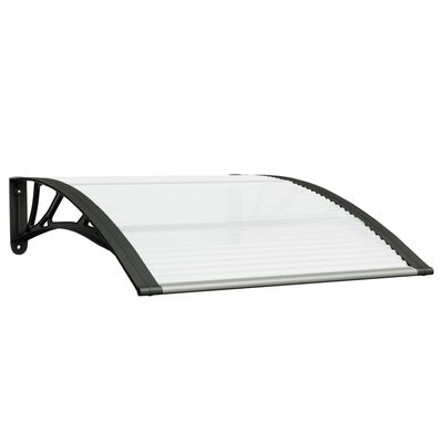 vidaXL Door Canopy Black and Transparent 100x75 cm Polycarbonate