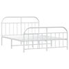 vidaXL Metal Bed Frame without Mattress with Footboard White 180x200cm