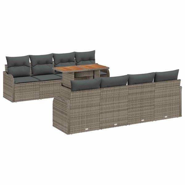 vidaXL Garden Sofa Set with Cushion Manual 7 pcs Grey