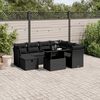 vidaXL 8 Piece Garden Sofa Set with Cushions Black Poly Rattan