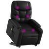 vidaXL Electric Stand up Massage Recliner Chair Black Faux Leather